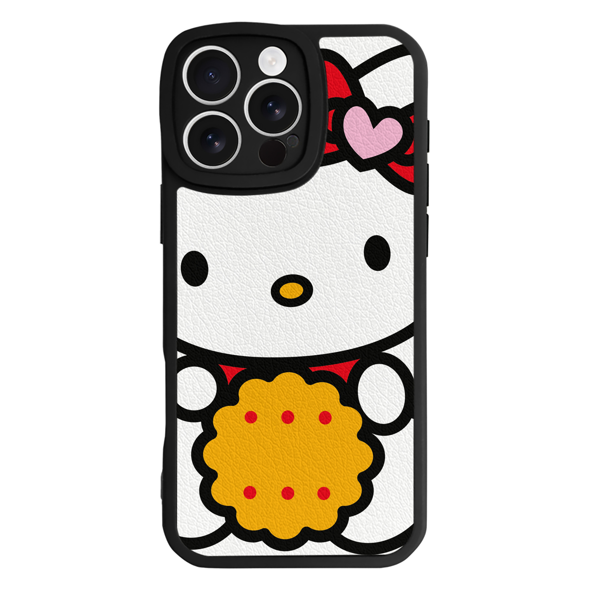（画像用） Hello Kitty ハローキティ 【iPhone 16シリーズ対応】シリコンスマホケース（レザー調） 材質：シリコン
